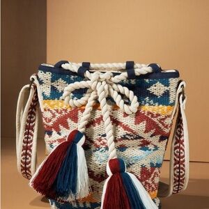 Western Bohemian Multi Color Bucket Bag NWT